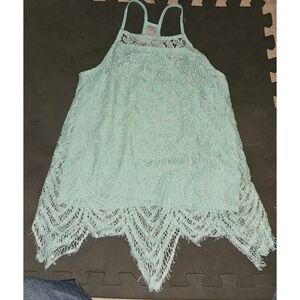 Mint Lacy Tank Top